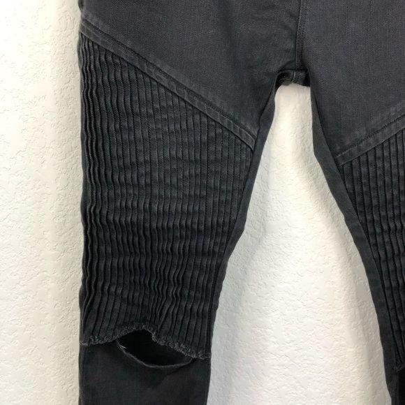 Each x Other Contrast Panel Moto Jeans Knee Slit - Picture 8 of 13